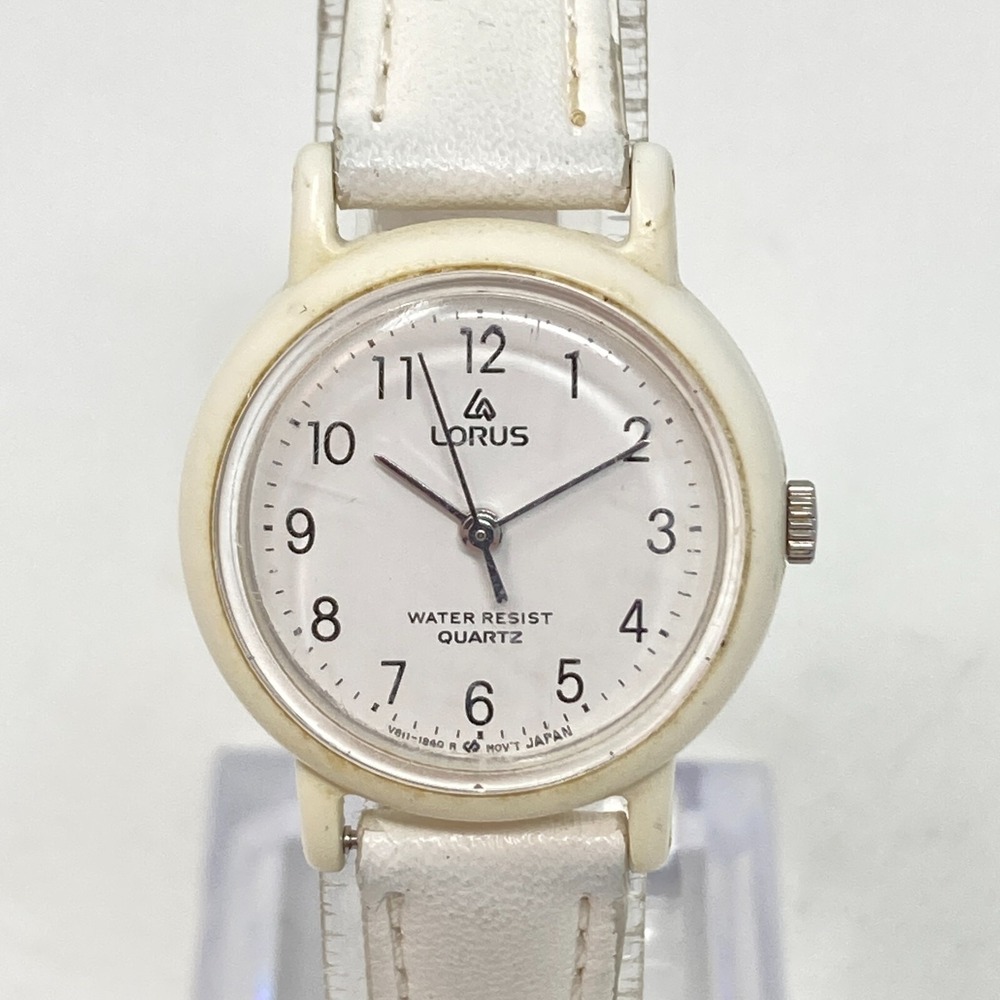 Vintage Lorus Women's Watch 25mm White Retro V811-0520 Round New Battery 7.75"